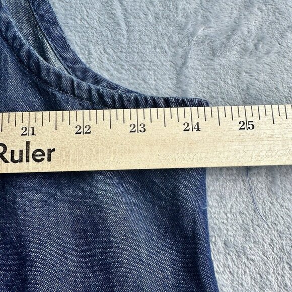 Vermont Country Store Denim Dress Womens 2X Blue Pintuck Jumper 100% Cotton - Picture 8 of 10